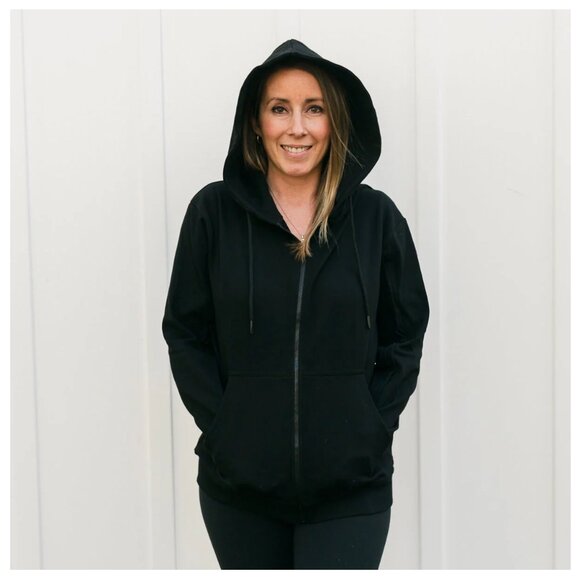 BeWell IV Zip Hoodie Sweatshirt Zip Sleeves IV Access (Black) - Picture 4 of 16